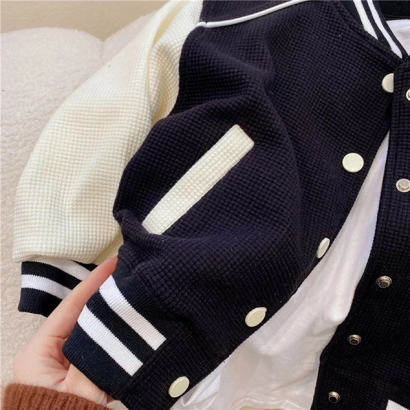 Fashion Baby Girl Boy Baseball Jacket Zipper Infant Toddler Child Bomber Coat Autumn Spring Baby Outwear Baby Clothes 1-10Y