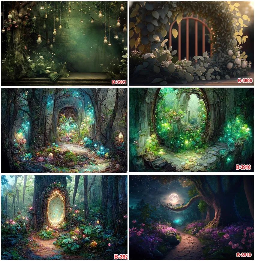 

Spring Natural Scenery Adventure Backdrops Photography Forest Jungle Wonderland Night Dream Backgrounds Photozone Birthday Decor