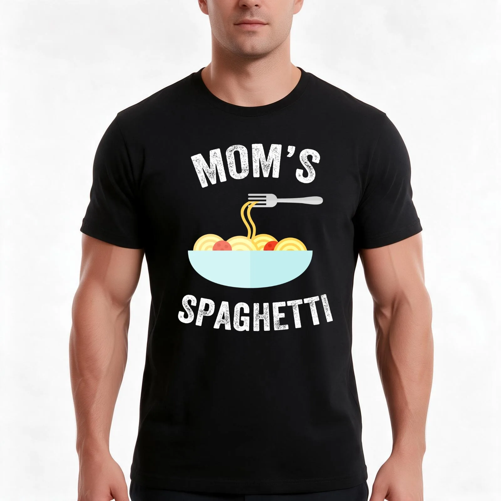 Mom's Spaghetti - Italian mom T-Shirt Summer Casual Cotton Tee Oversized Streetwear Tops Vintage Graphic Print 100% Cotton