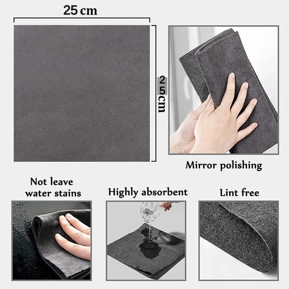 10/5/3/1pcs Magic Cleaning Cloths Reusable Microfiber Washing Rags Car Window Mirror Wipe Towels Household Kitchen Clean Tools