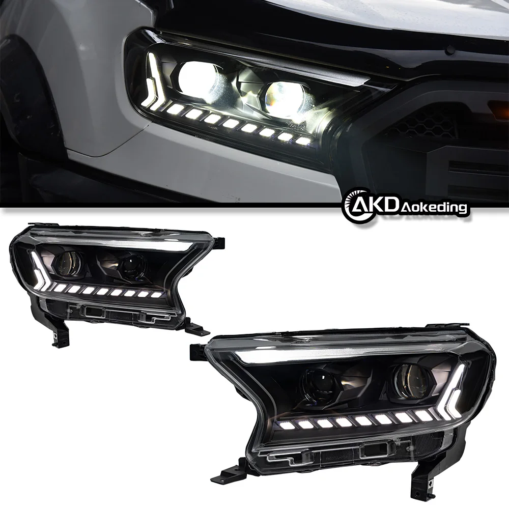 

Auto Parts For Ford Ranger Headlights 2016-2021 Everest Raptor T7 Styling LED Daytime Lights Dual Projector DRL Car Accesorios