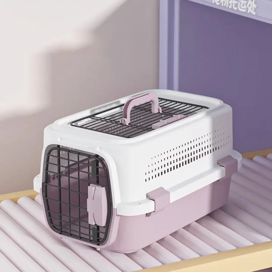 

Travel Cat Carrier Portable Suitcase Luggage Outdoor Cat Carrier Plastic Hard Shell Airline Indoor Large Box Bolsa Gato Pet Bag