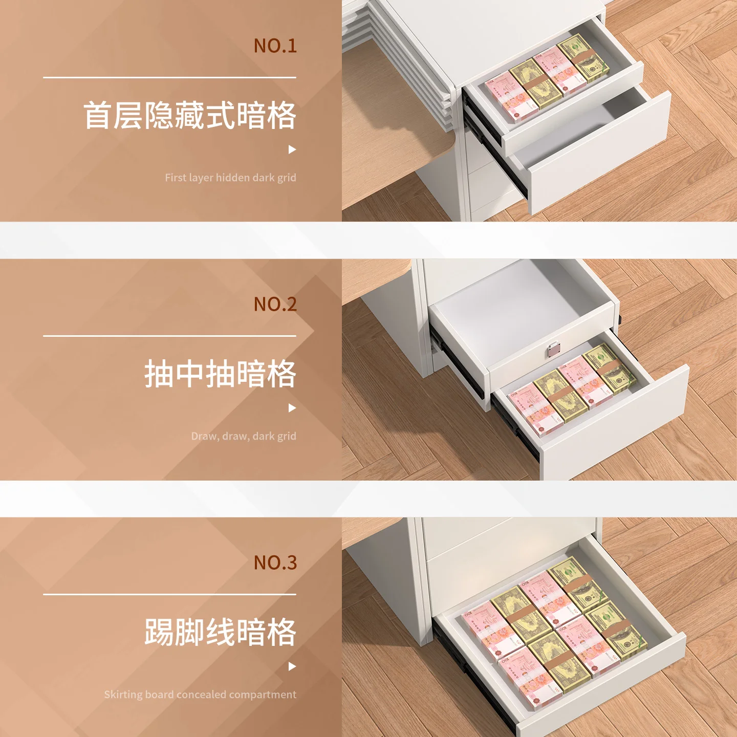 Lifting desk hidden compartment chest combination 2025 new simple bookshelf integrated children's study table storage cabinet