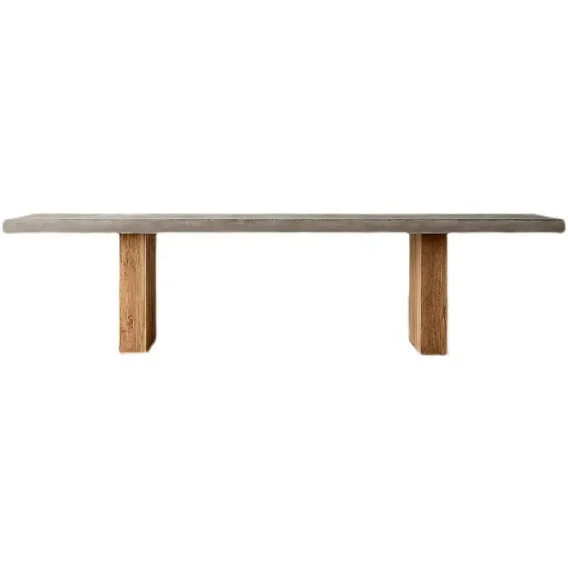 Modern simple solid wood dining table and chair combination, family six-person dining table, log country dining table and chairs