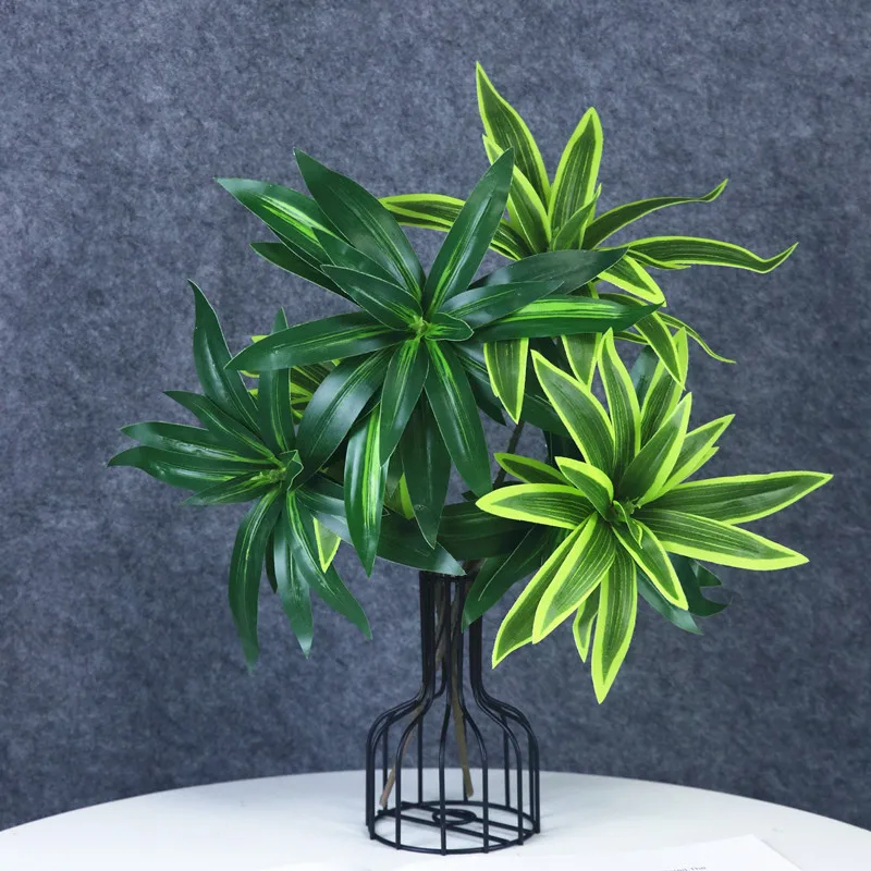 

Artificial Desktop Plants Green Palm Leaves Flower Arrangement Materials Party Home Wedding Christmas Decorative Accessories