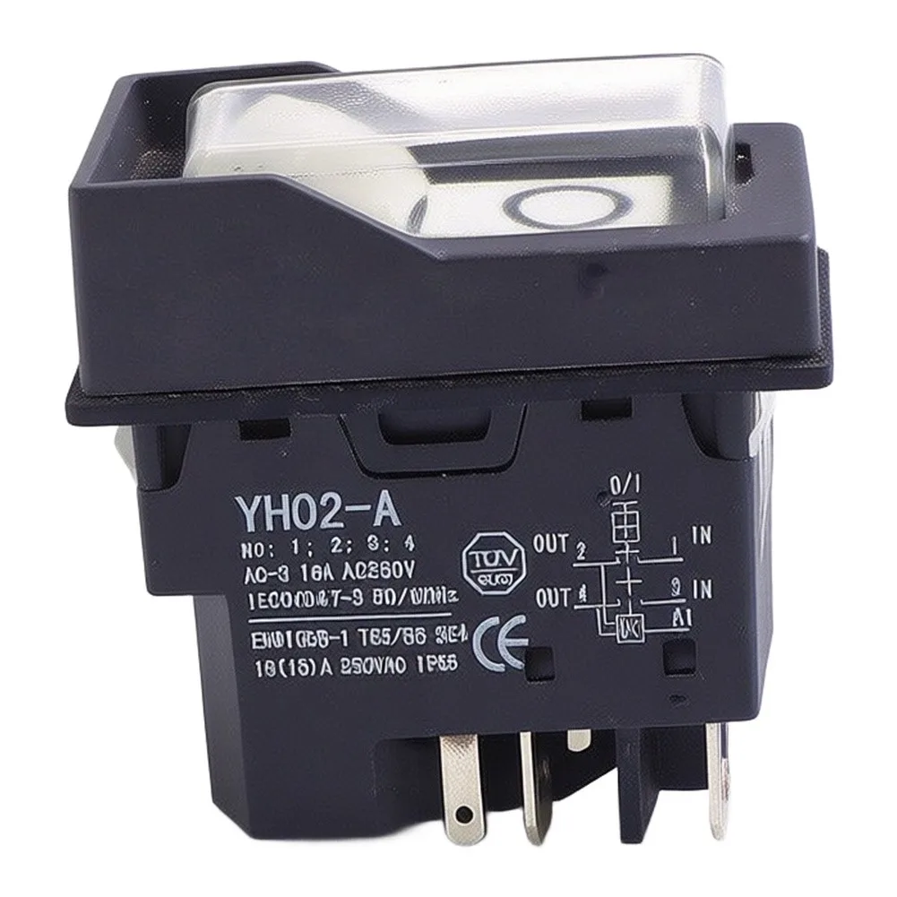 5-Pin YH02-A Electromagnetic Switch 250V AC 16A Designed for Lathes Industrial Tools and Log Splitter Applications
