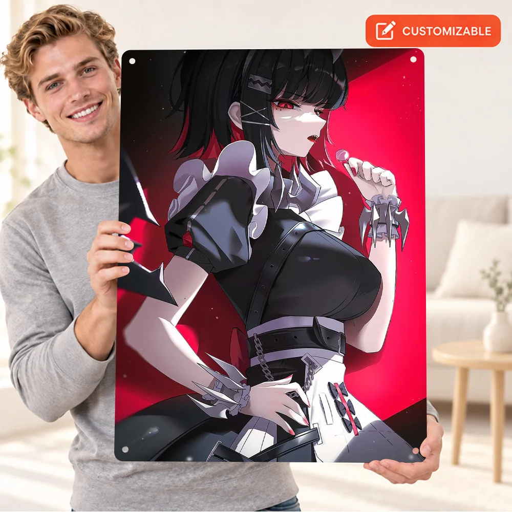 Zenless Zone Zero Ellen Joe Aluminum Poster Personalized Metal Sign Cel Shaded Illustration Wall Art For Bedroom Anime Fan Gift