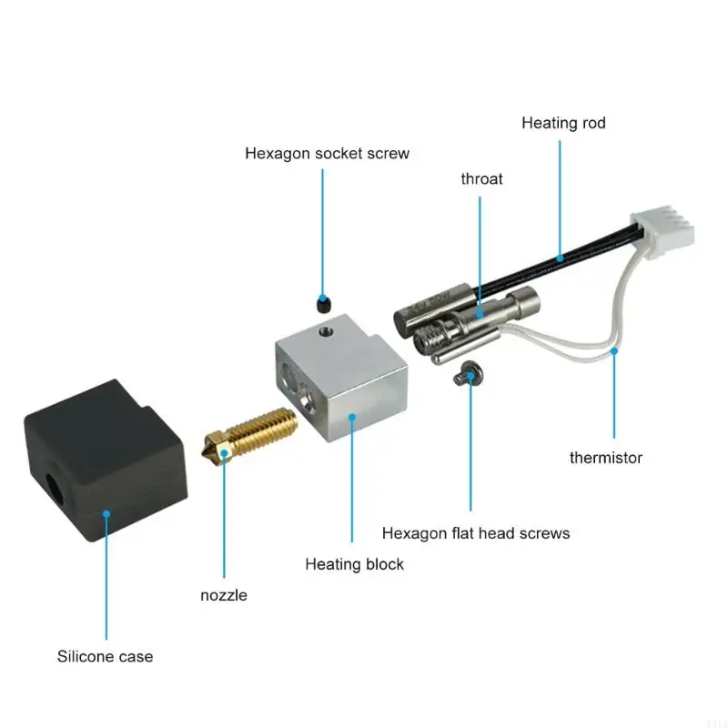 W91A Haltbarkeit Messing S1C Extruder Hotend -Düse für Kobras1c -Drucker Effiziente Erwärmung schneller Vorheizenzeit für den
