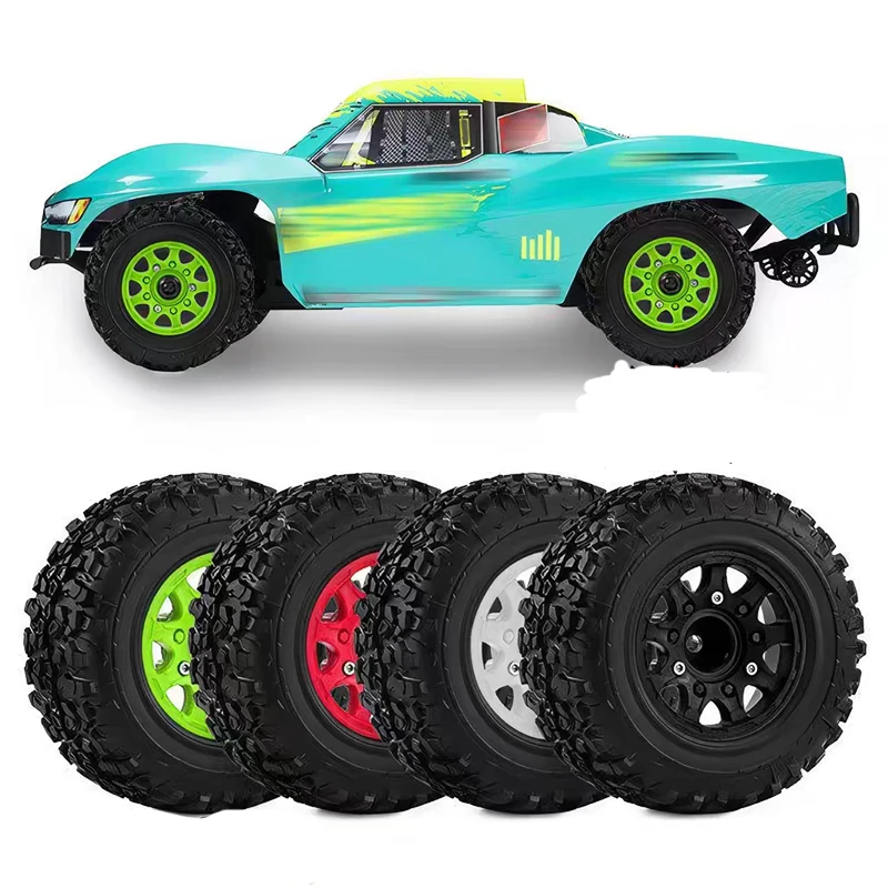 4Pcs 1/10 RC Short Course Truck Off‑Road Tires Rubber Tyres For ARRMA Senton Traxxas Slash Losi Remo Hobby Short Course Truck Up