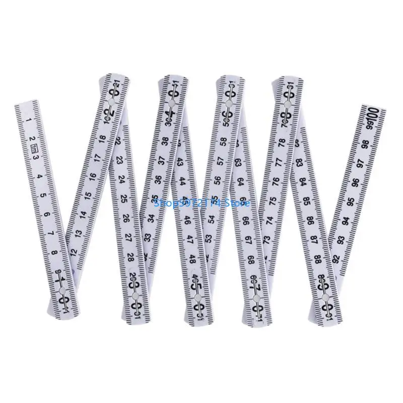 Y3NB 2Pcs 1meter Foldable Measuring Tool Plastic Ruler Tool for Various Application