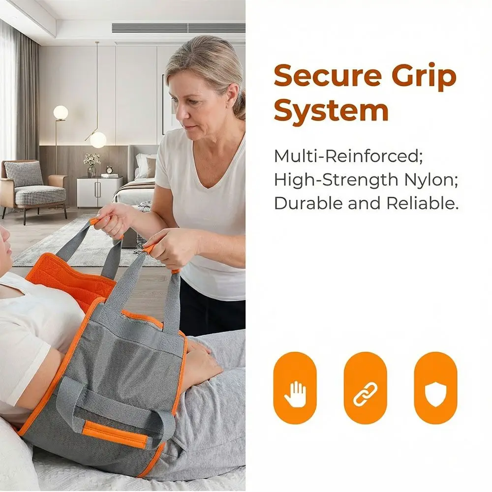 

Breathable Mesh Patient Lift Sling Transfer Belt Sliding Design Assist Handle Assisted Bedding Back Lift Mobility Support