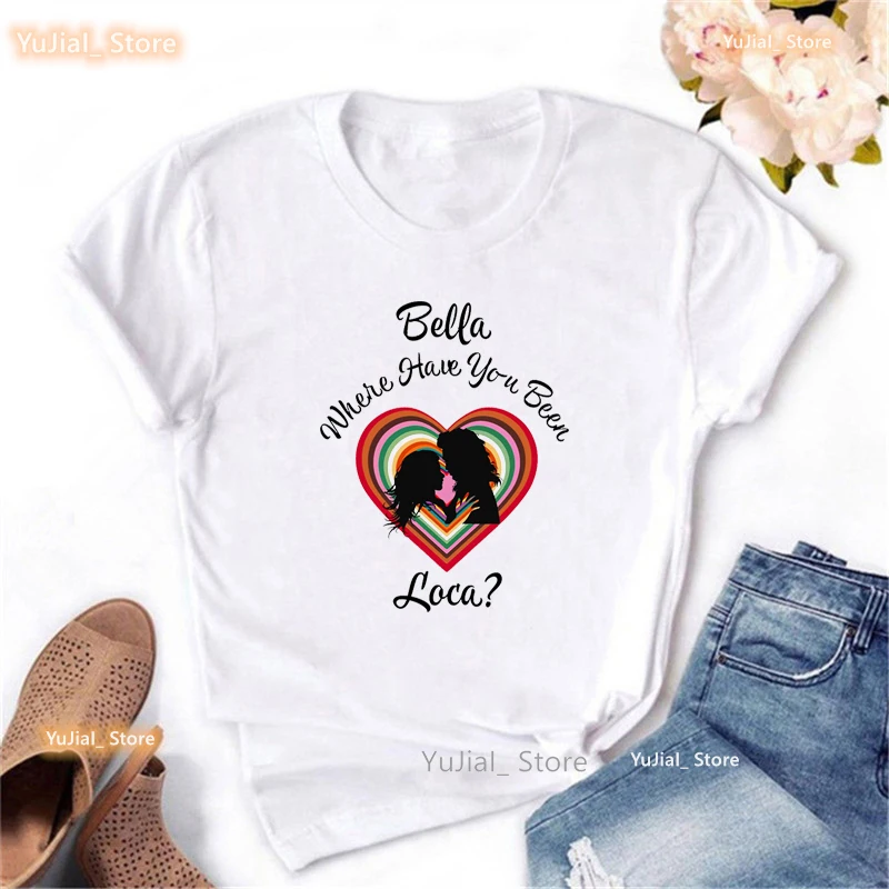 Bella Where The Hell Have You Been Loca Letter Print T Shirt Women Summer Short Sleeve Tshirt Femme Tumblr Clothes T-Shirt Tops