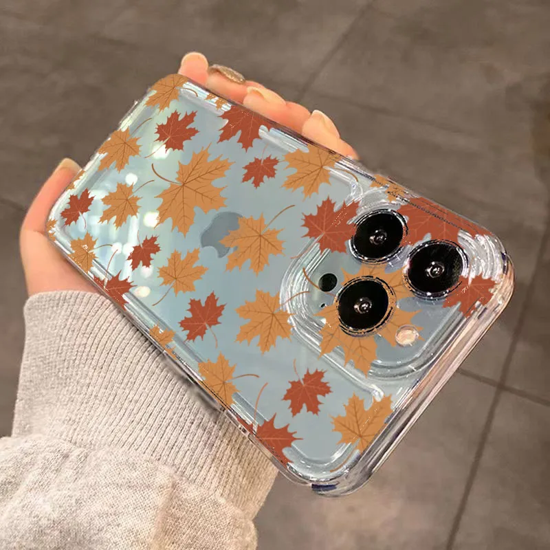 ฤดูใบไม้ร่วงใบเมเปิ้ลพิมพ์เคสโทรศัพท์สำหรับซัมซุงกาแล็คซี่ S25 S24 อัลตร้า S23 FE S22 พลัส A16 A36 A56 A55 A54 A53 A35 A34 ฝาครอบ