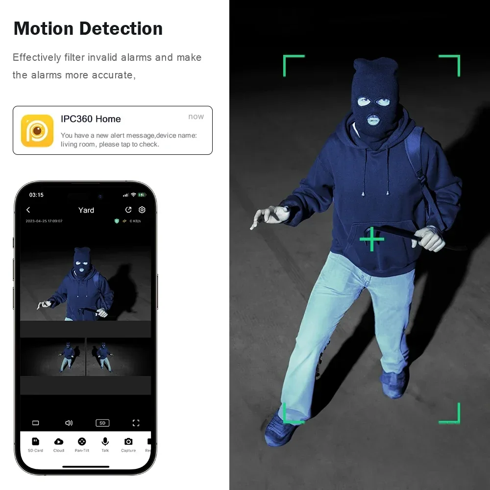 12MP HD IP Camera Outdoor Four lenses Three-Screen PTZ 4MP WiFi Camera Security Protection CCTV Color Night Vision