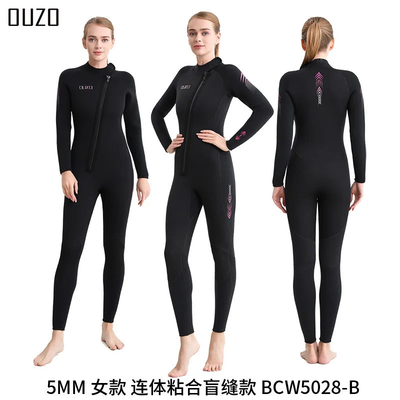 OUZO 3mm Wetsuit, thickened & warm CR super stretch jellyfish suit, winter swim trunks for men and women