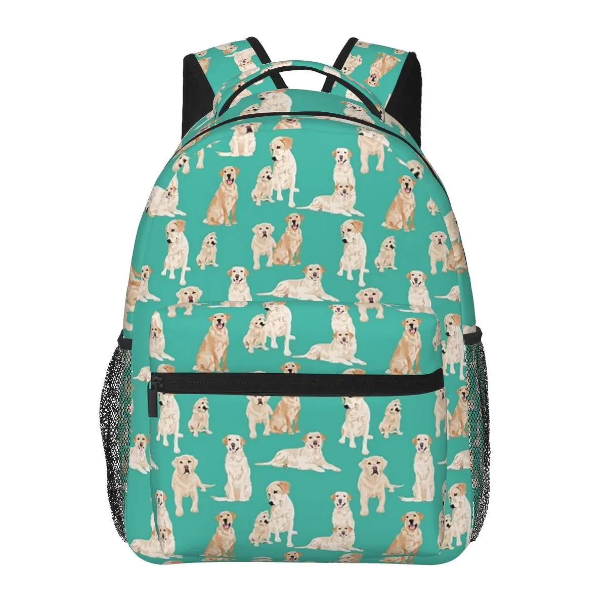 Yellow Labs And Teal Backpacks Boys Girls Bookbag Students School Bags Cartoon Travel Rucksack Shoulder Bag Large Capacity