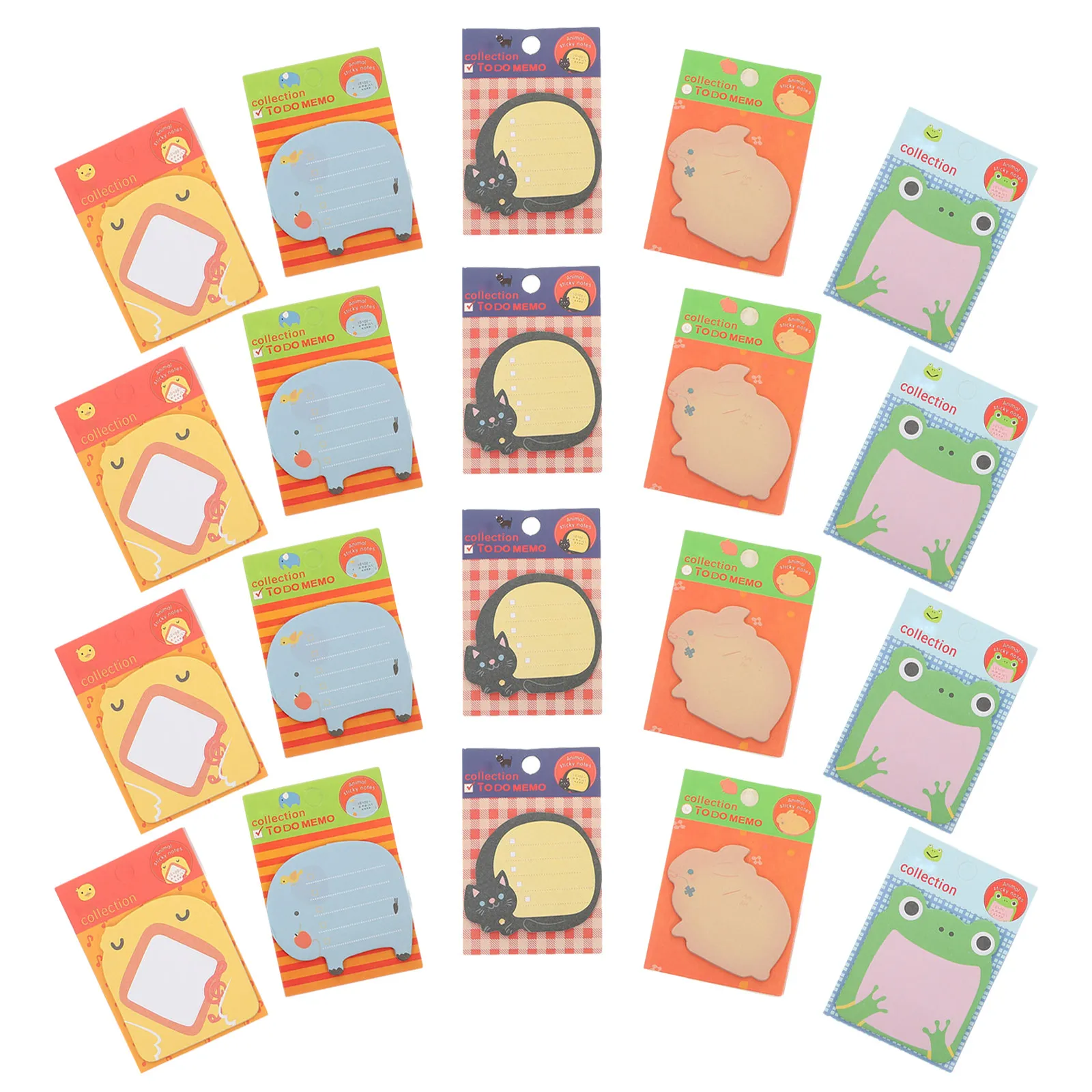 

25Pcs Cartoon Animals Adhesive Memo Notes Creative Animal Design Portable Self Adhesive Note Pads for School Office Home Use