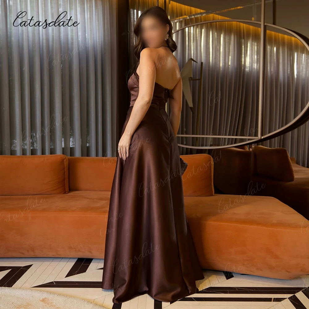 Catasdate vestido de baile linha A, vestido de noite de cetim com coração, plissado, فسات chter 3), para mulheres, personalizado
