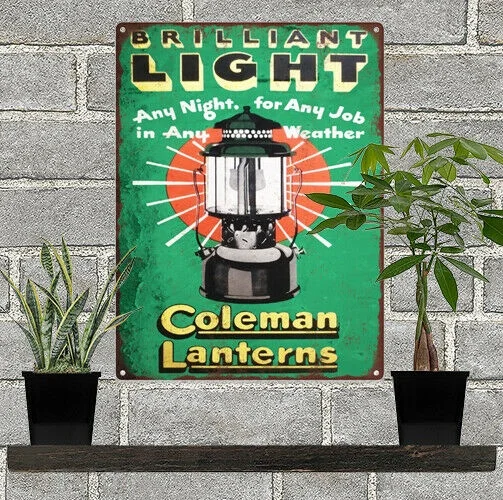 Coleman Lantern Lamp Camp Stove Christmas Metal Sign Wall Poster Wall Decor Home Office Bar Pub Store Garage