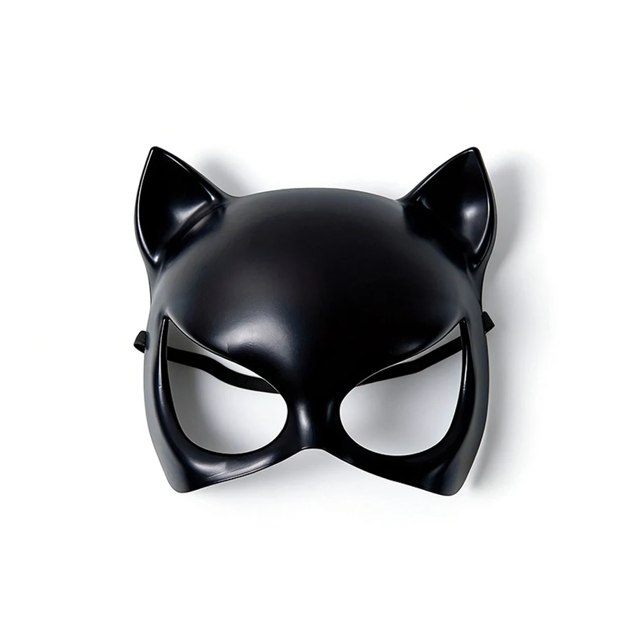 Schwarze Katzenfrau-Halbmaske, Katzenohren-Maskerade-Maske, Halloween-Cosplay-Party-Kostüm-Maske für Frauen – Detail 6