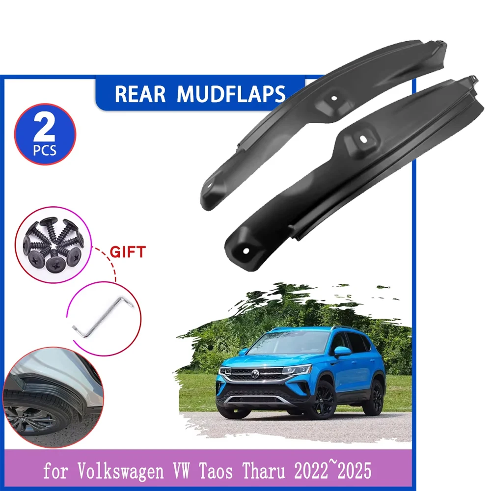 

2pcs Mudguards for Volkswagen VW Taos Tharu 2022~2025 Inside Mud Flaps Splash Guard Rear Wheel Fender Flare Cover Accessories