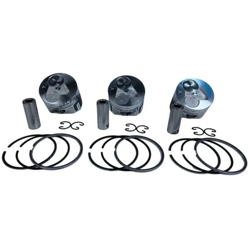 3Pcs Piston With Piston Ring+0.5mm For Kubota D782-3mm engine (oversize)