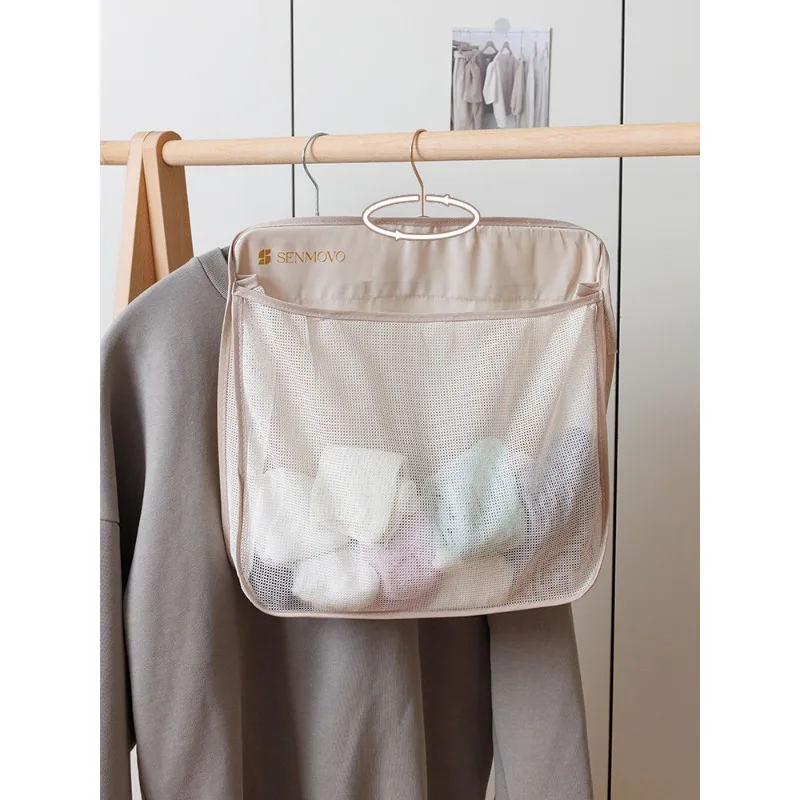 Hanging Socks Storage Bag Mesh Underwear Panties Organizer Pocket Wall Closet Hanging Pouch For Dormitory Household Use
