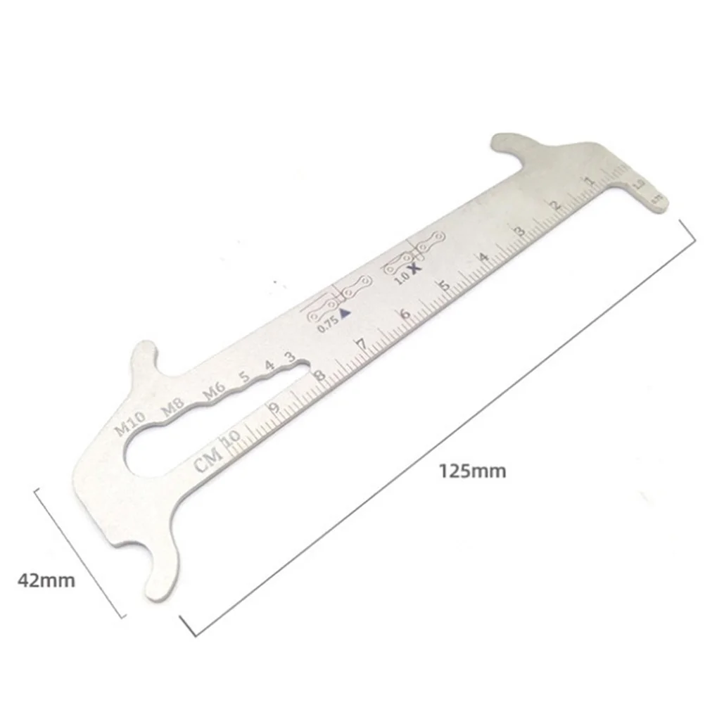 

Bike Checker Chain Wear Indicator Tool Stainless Steel Measurement Ruler For Bicycle Repair Portable Chain Gauge Compatible All