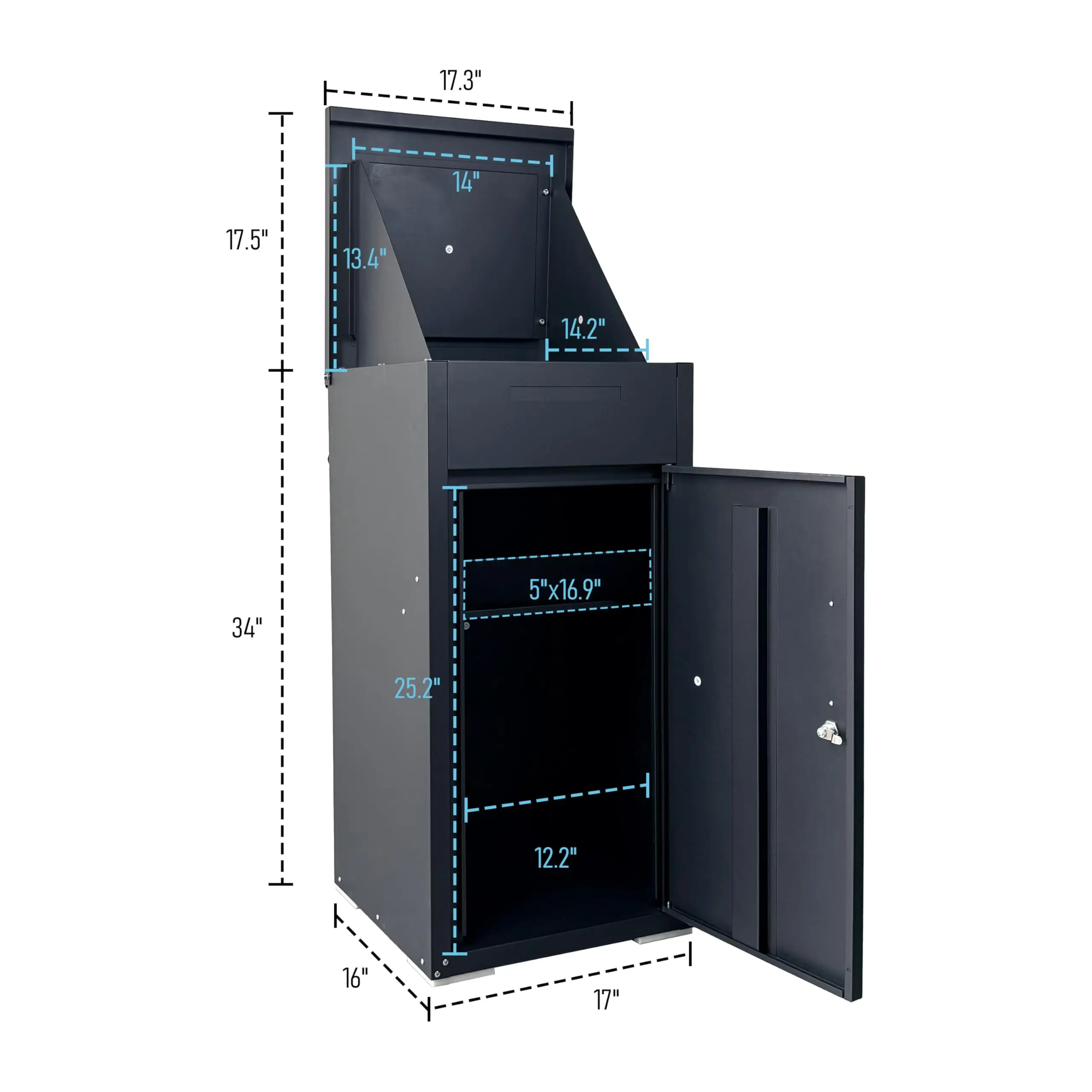 Package Delivery Box & Parcel Drop Box, Anti-Theft Steel with Lock
