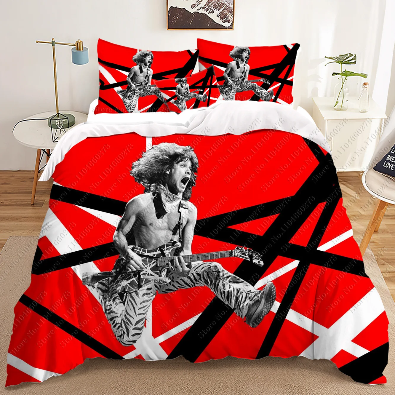 New Singer Eddie Van Halen Bed Sheet Set Bedding Set Single Twin Full Queen King Size Bed Set Adult Kid Bedroom Duvet Cover Sets