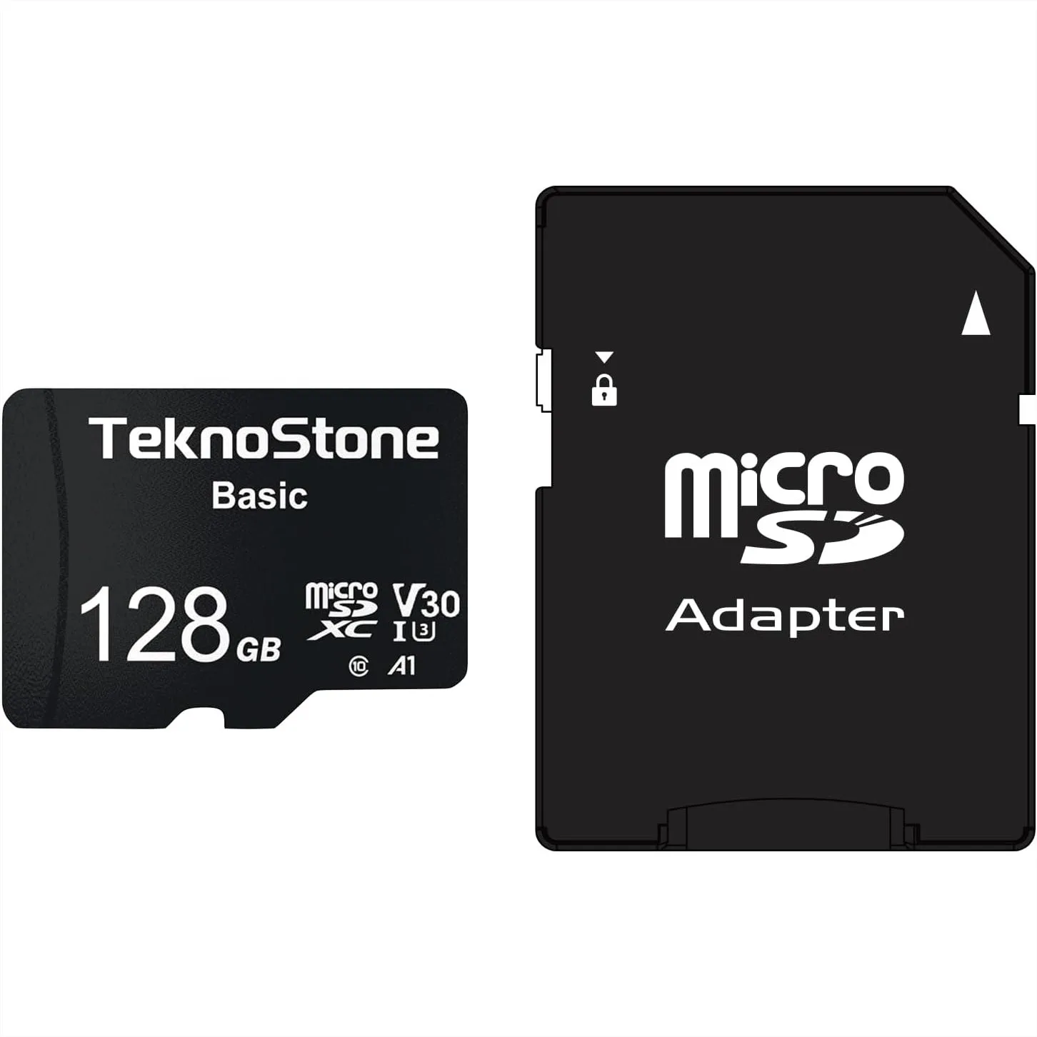 

128GB MicroSDXC Flash Memory Card with Adapter 90MB/s Read UHS-I C10 U3 V30 A1 for Dashcams Security Cameras Tablets Phones