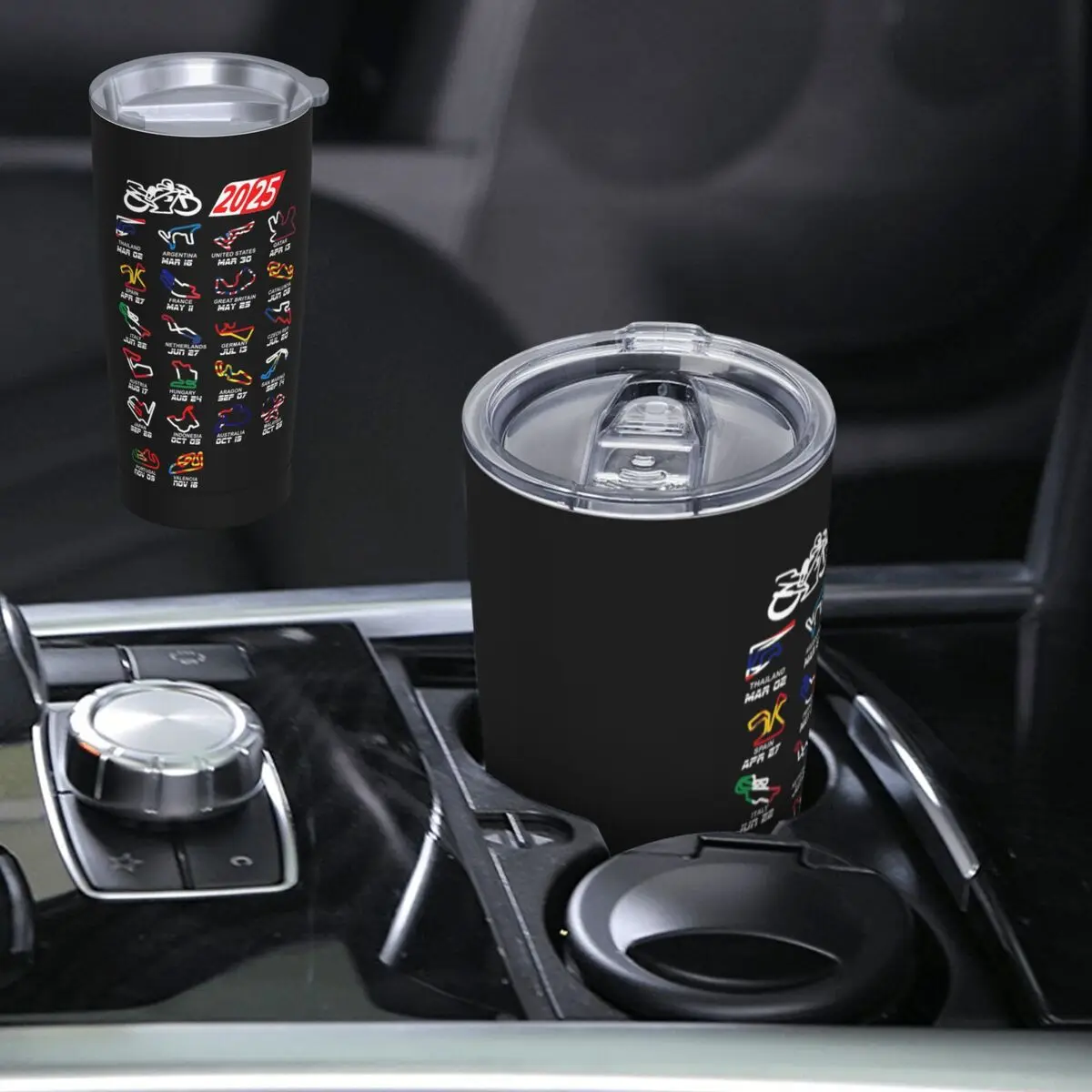 Calendar Season 2025 MotoGp Circuits Stainless Steel Tumbler Vacuum Insulated Mug Thermal Cold Cup Straw With Lid 20oz