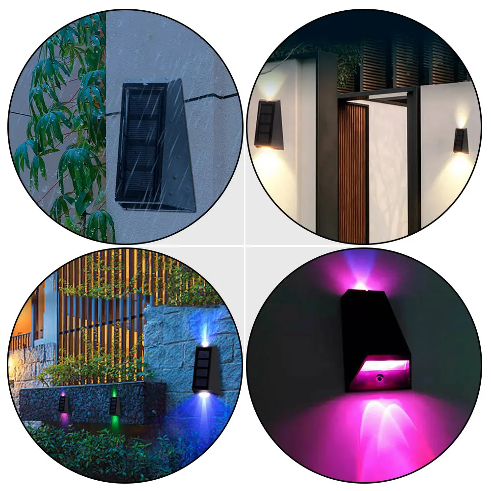 

Solar Wall Light LED Solar Powered Practical Reliable Outdoor Garden Decor Lights Night Lamp for Yard Deck Fence