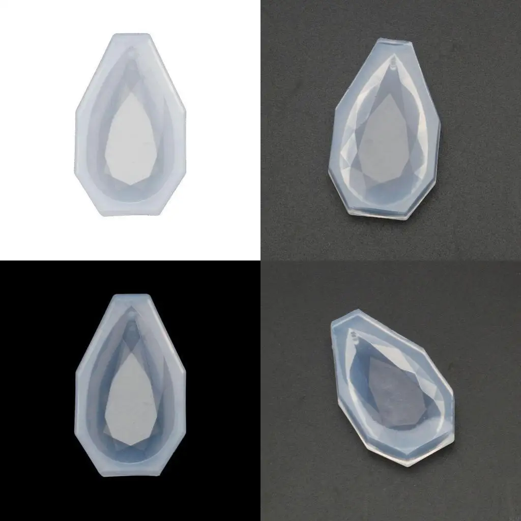 91AF Silicone Resin Molds for Jewelry Epoxy Resin Water Drop Necklace Stone Mold for UV Resin Crafts DIY Jewelry Making