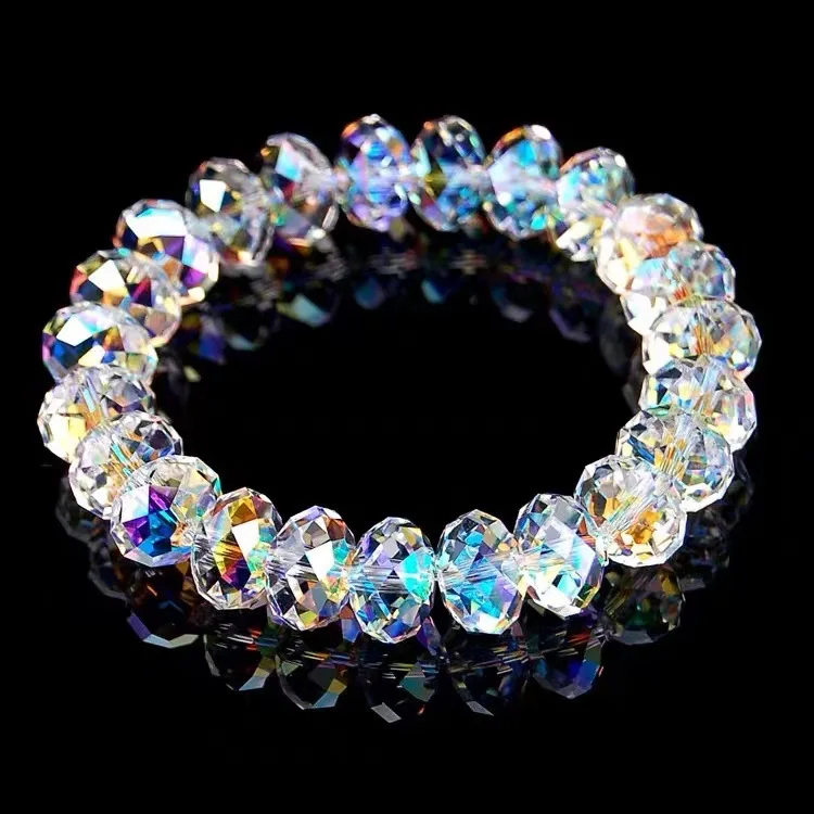 

Original Design Austrian Crystal Bracelet Transparent Color Champagne Color Elastic Rope Inner Circle 16.5cm