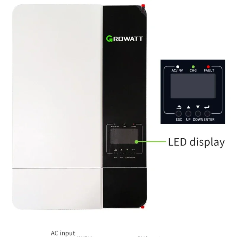 YYHough-Inversor Solar Híbrido de Fase Dividida, Casa PV, 24V, 48V, 5kVA, 5000 W, Fábrica Growatt