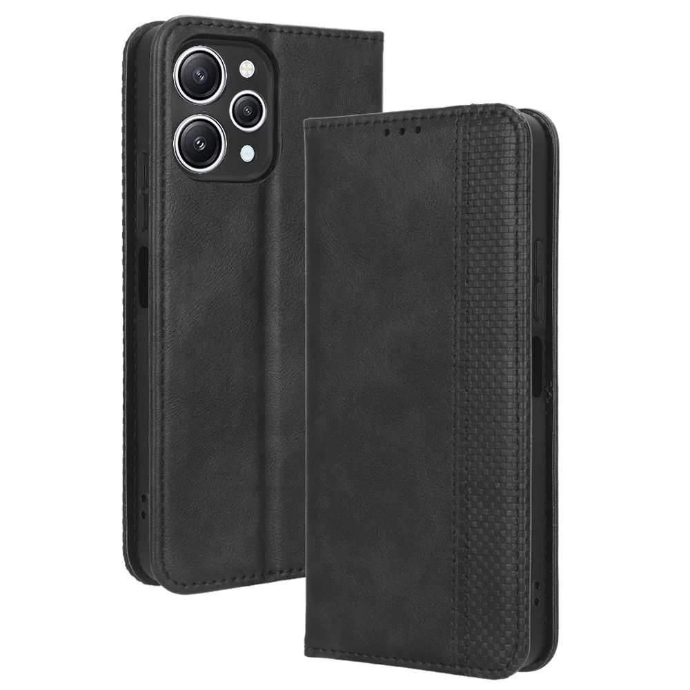 Flip Retro Style Leather Magnetic Closure Phone Cover For Xiaomi Poco M6 Pro 5G 6.79 inch Card Slot Wallet Fall prevention Case