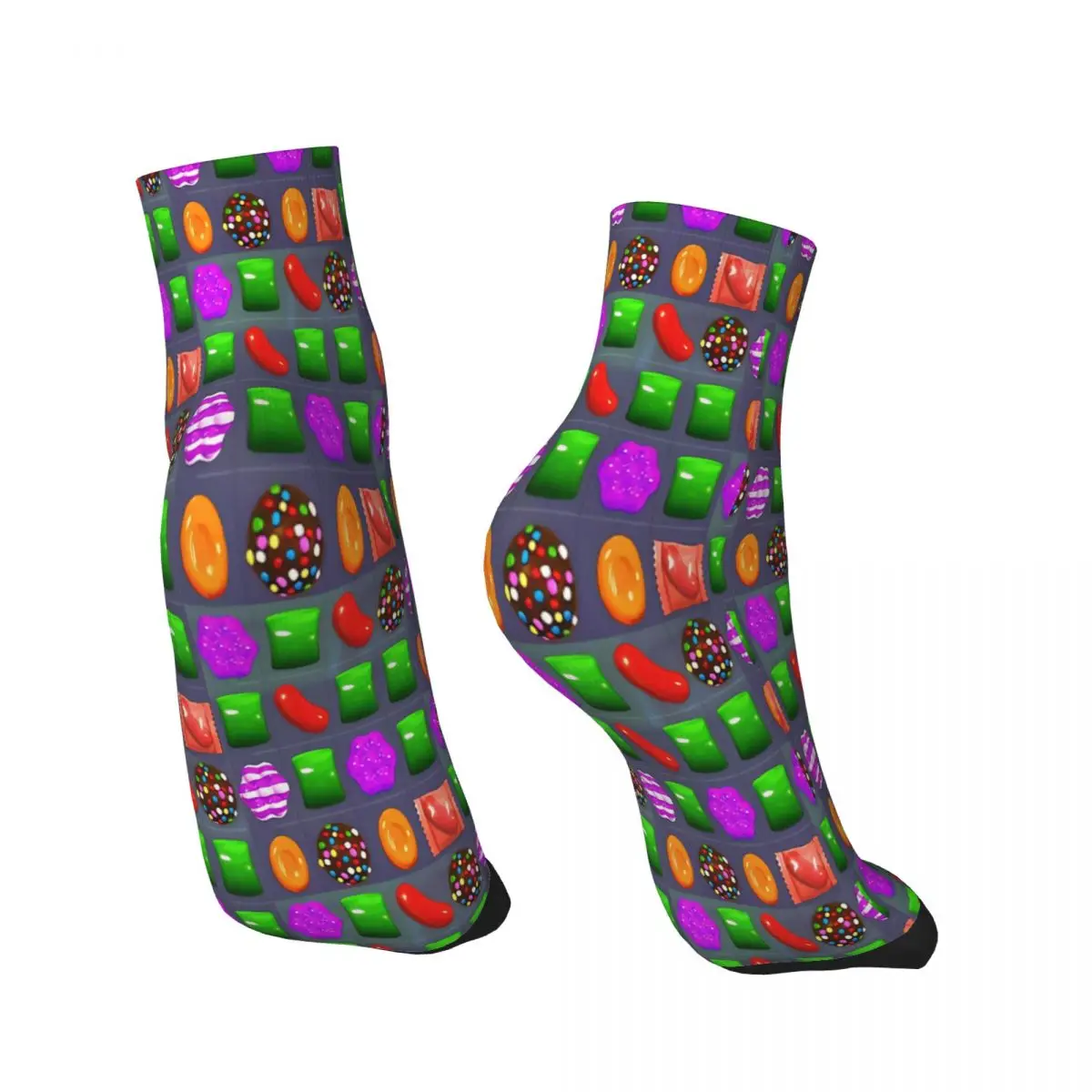 Candy Combo Candy Crush Ankle Socks Male Mens Women Winter Stockings Polyester