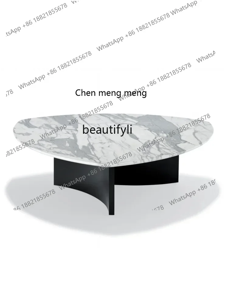 ss 8350  Italian Light Luxury Special-Shaped Marble Tea Table Modern Living Room Sample Room Tea Table