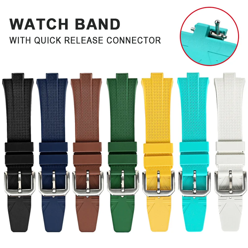 9mm Convex Interface Watch Band FKM Strap For Citizen NJ0150 NJ0151 Watch Accessories Quick Release Pin Buckle watchband Replace