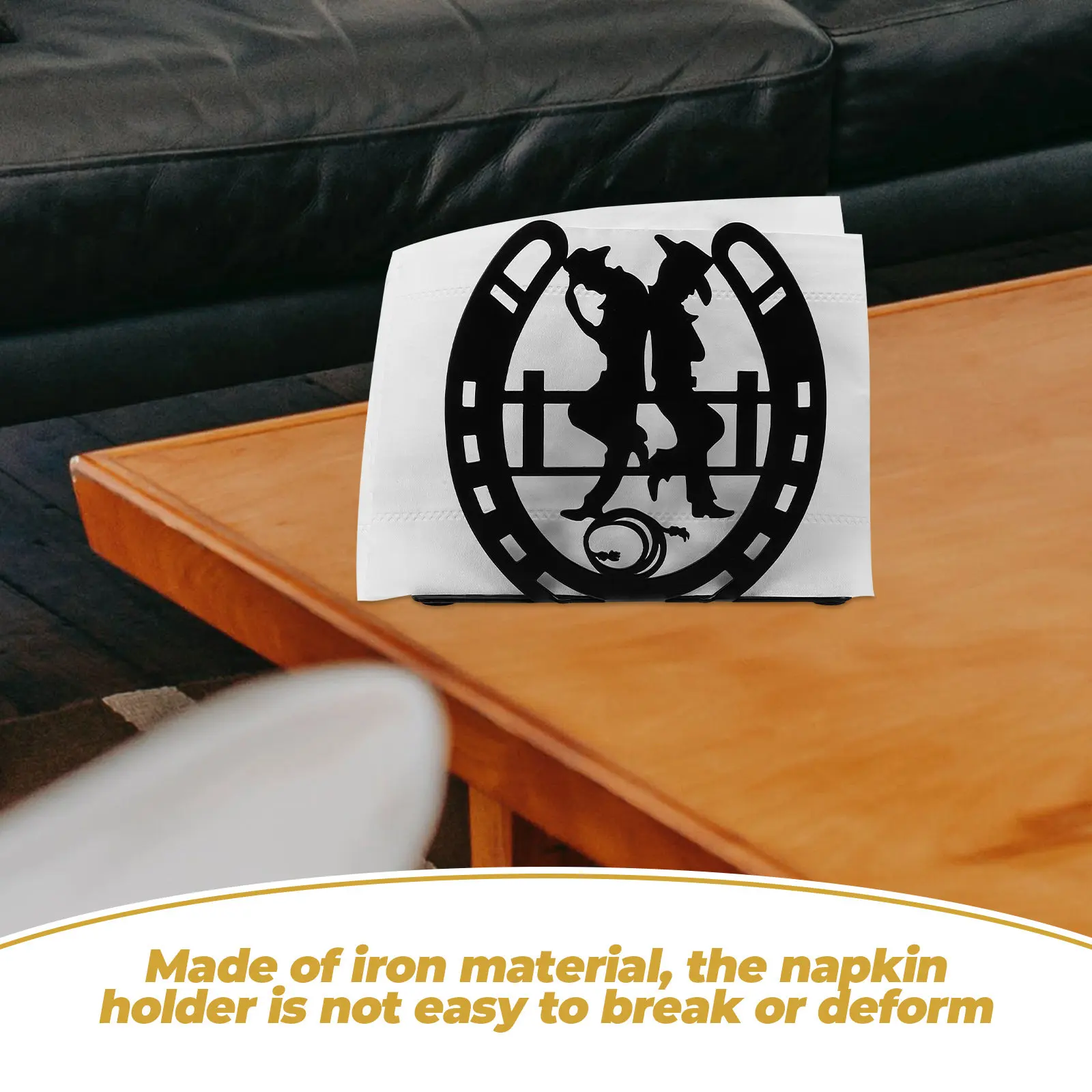 Iron Napkin Holder Metal Vintage Paper Napkin Stand Dining Table Dispenser for Home Kitchen Bar Restaurant Desktop Decor - view 3