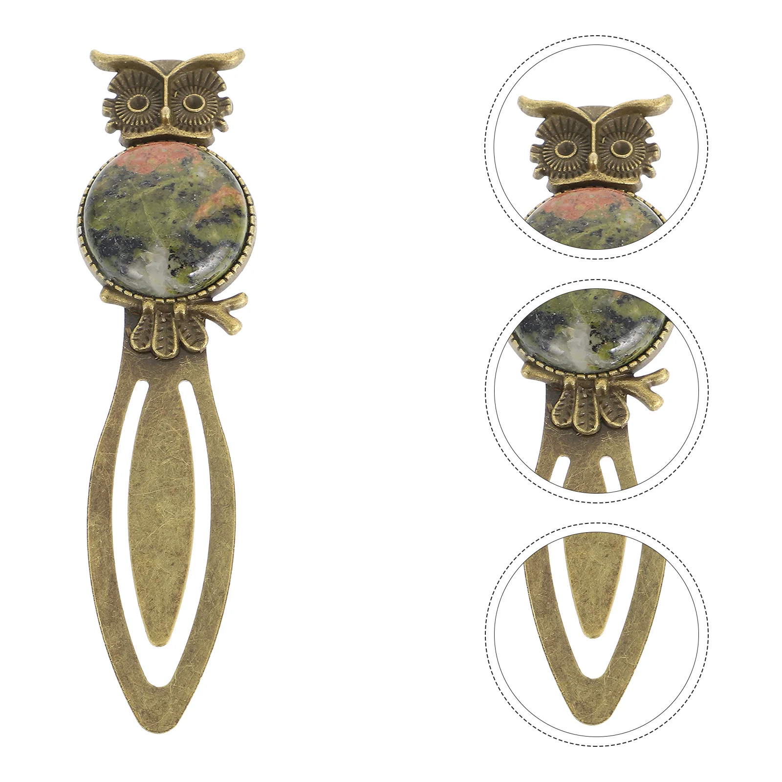 سبائك الزنك البومة المرجعية صفحة معدنية علامة الرجعية تصميم مع الحجر الطبيعي الطلاب القراءة تتبع هدية الفصول الدراسية #3