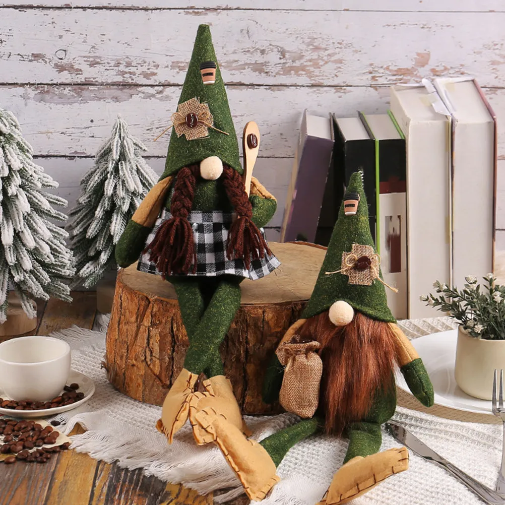 

Lovely Reusable Coffee Theme Gnome Ornament for Shop Window Display Bar Coffee Table Home Party Seasonal Decor Gnomes