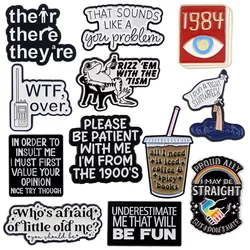 Encouragement Quotation Enamel Pin Brooches For Women Lapel Pins Badge on Backpack Costume Accessories Fashion Jewelry Gifts