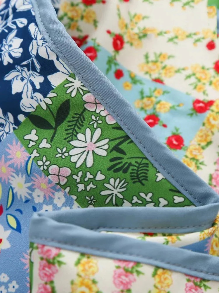 Women's Warm Single Breasted Casual Jacket Retro Splicing Printed Cotton Clothes Temperament Lapel Women's Loose Jacket