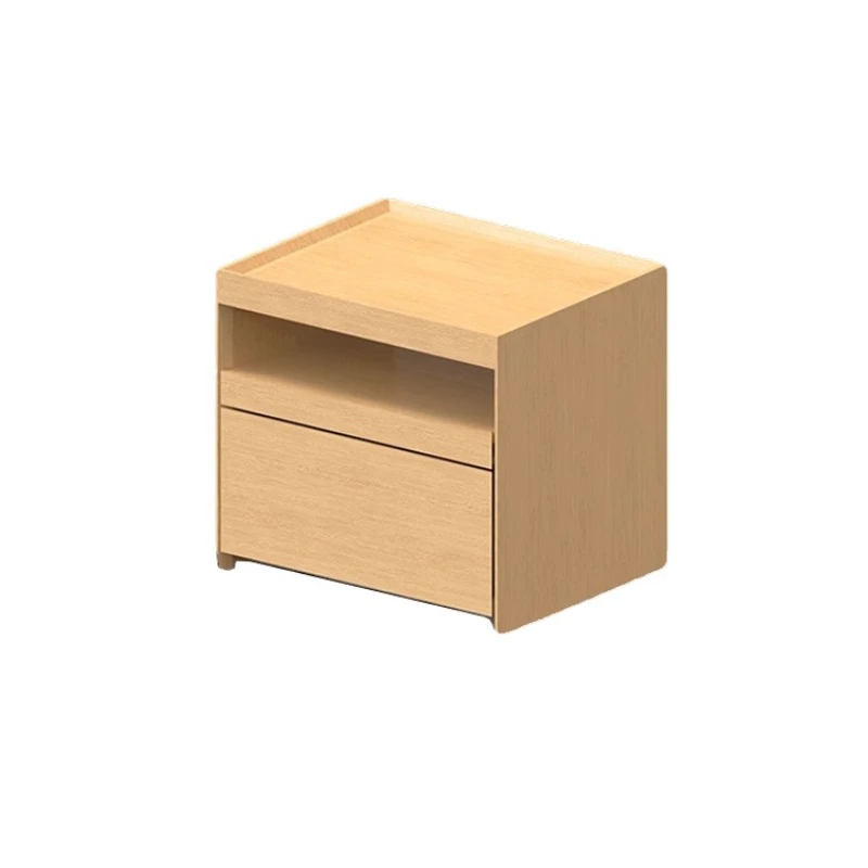 

Solid wood minimalist bedside table, household bedroom hidden bedside storage cabinet, multi-functional
