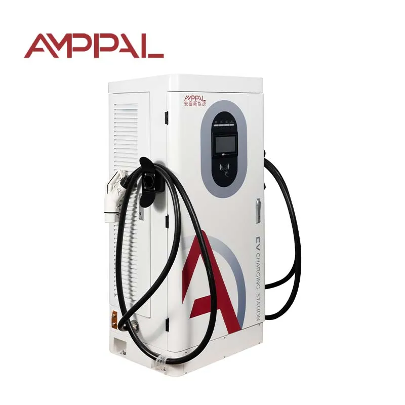Dual 120kW DC CCS Combo 2 Type2 EV Charger, 2 Connectors Floor-Mounted Public EvSE