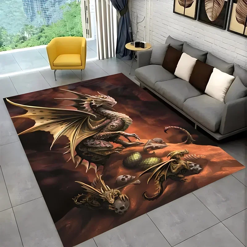 

Dragon print carpet, living room bedroom housewares garden lawn mat baby mat bathroom kitchen non-slip carpet birthday present