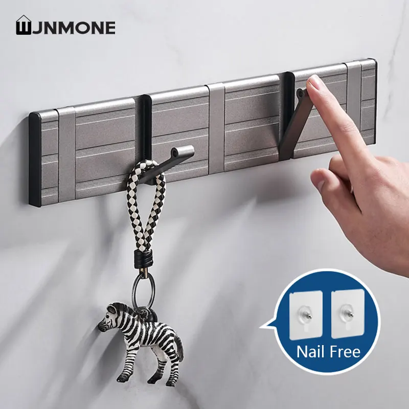 Grey Bathroom Nail Free Self-adhesive Hook Wall Clothes Hanger Hooks Coat Robe Hook Towel Rack for Home Accessories Key Hooks