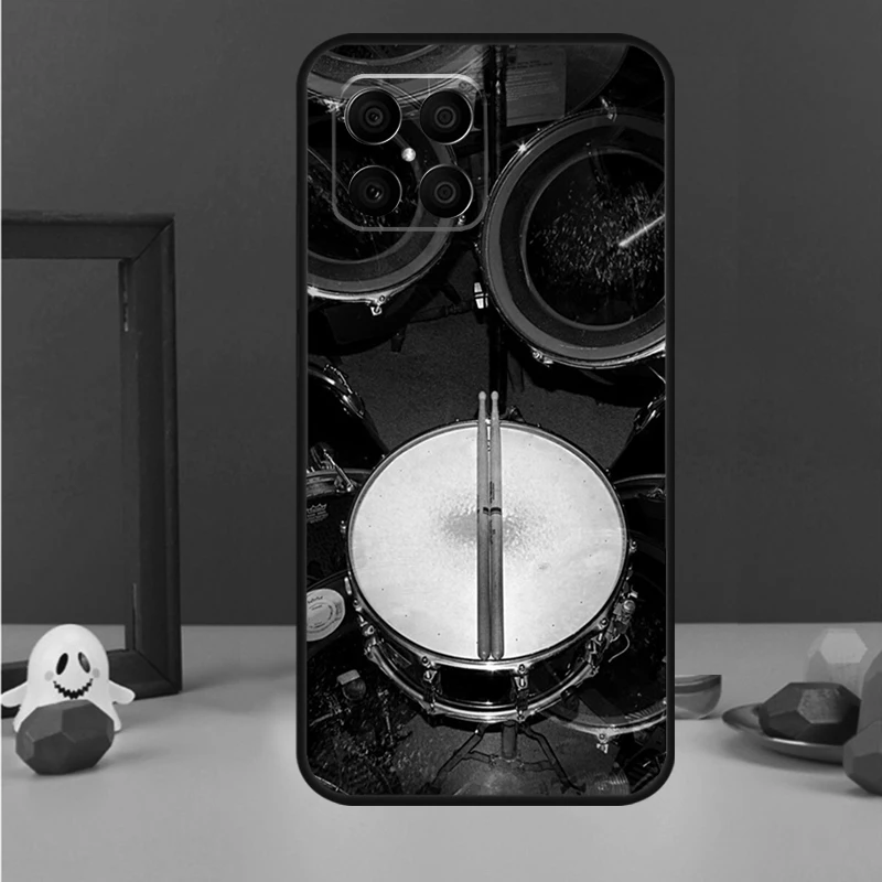 Musical Instrument Drum For Huawei P50 Pro P40 P30 P20 Lite Nova 9 5T P Smart 2021 Case For Honor X8 X7 X9 50